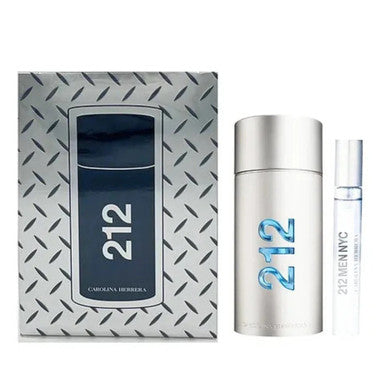 Carolina Herrera 212 2 PCS SET FOR MEN: 3.4 EAU DE TOILETTE SPRAY + 0.34 EAU DE TOILETTE SPRAY.