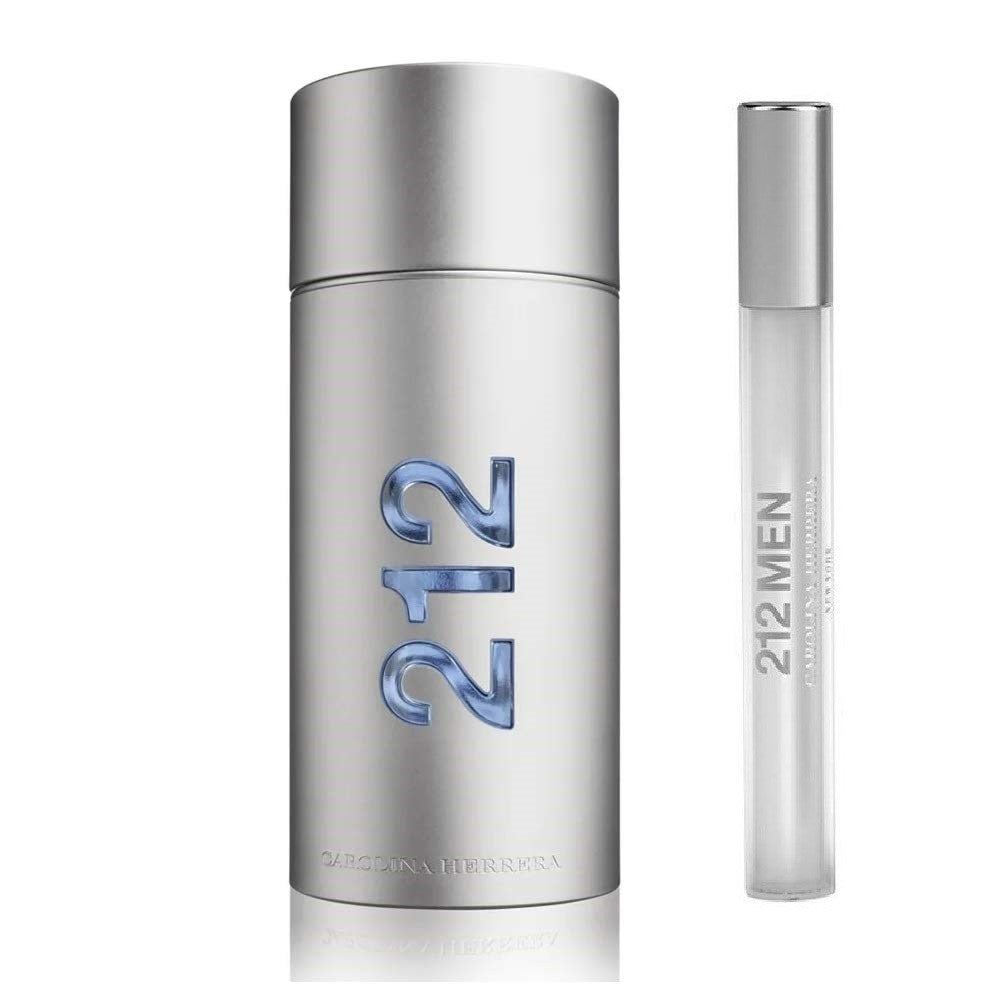 Carolina Herrera 212 2 PCS SET FOR MEN: 3.4 EAU DE TOILETTE SPRAY + 0.34 EAU DE TOILETTE SPRAY.