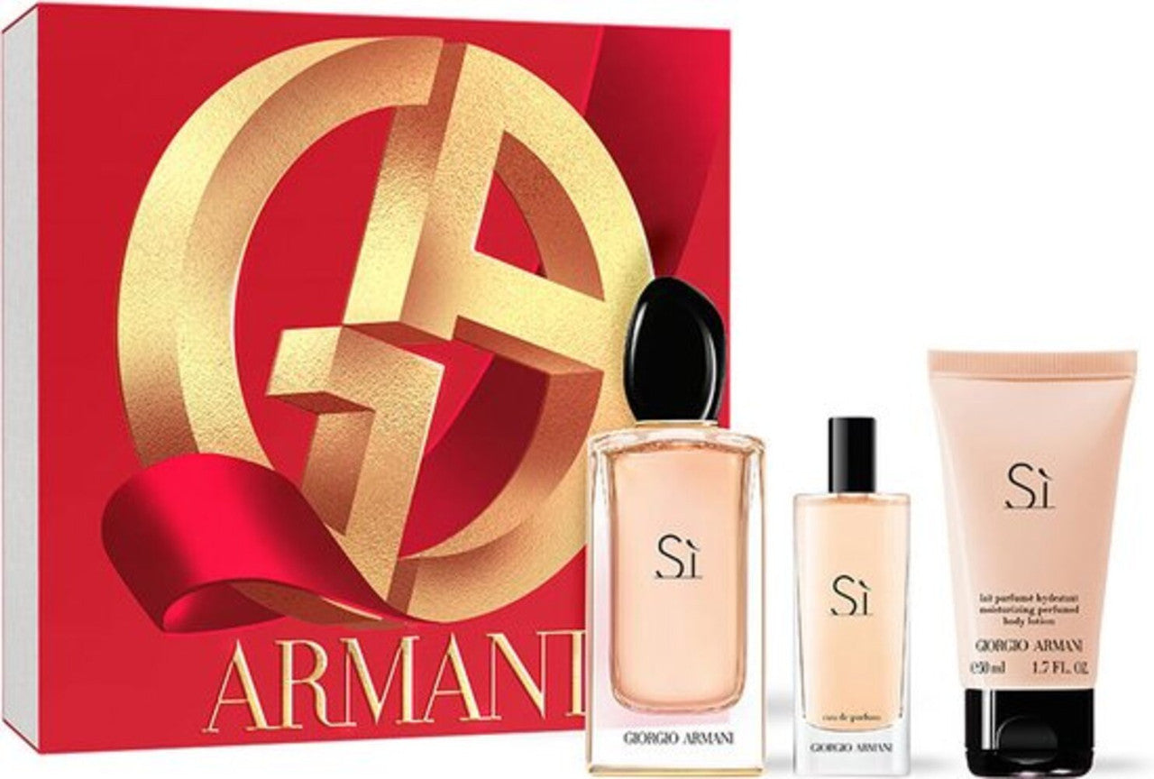 ARMANI SI 3 PCS SET FOR WOMEN: 3.4 + 0.5 EAU DE PARFUM SPRAY + 1.7 BODY LOTION